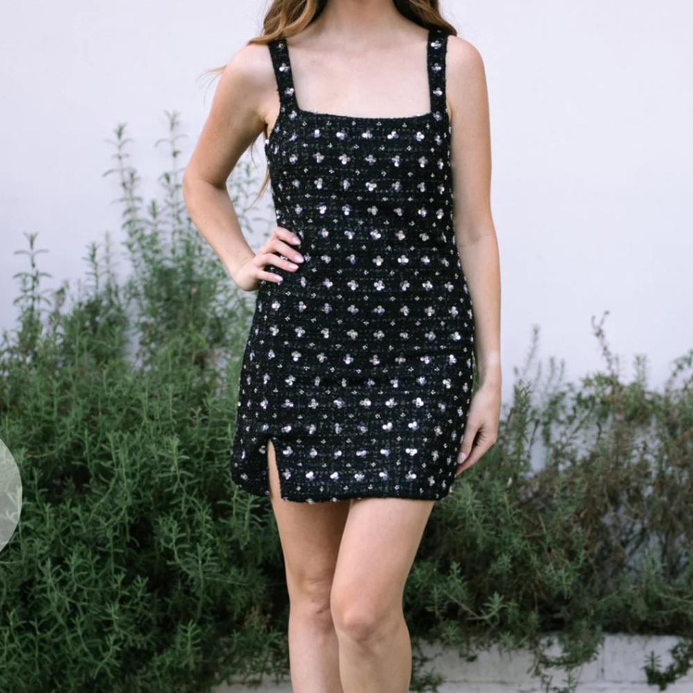 Storia Jazz Sequin Tweed mini dress NWT